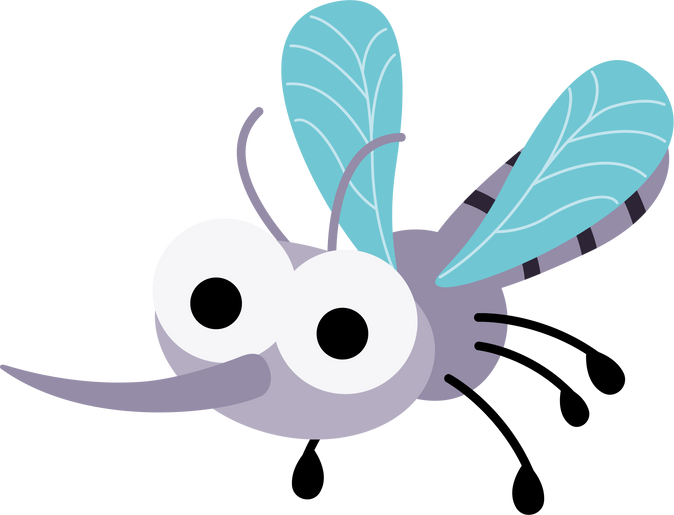 Cute mosquito cartoon.